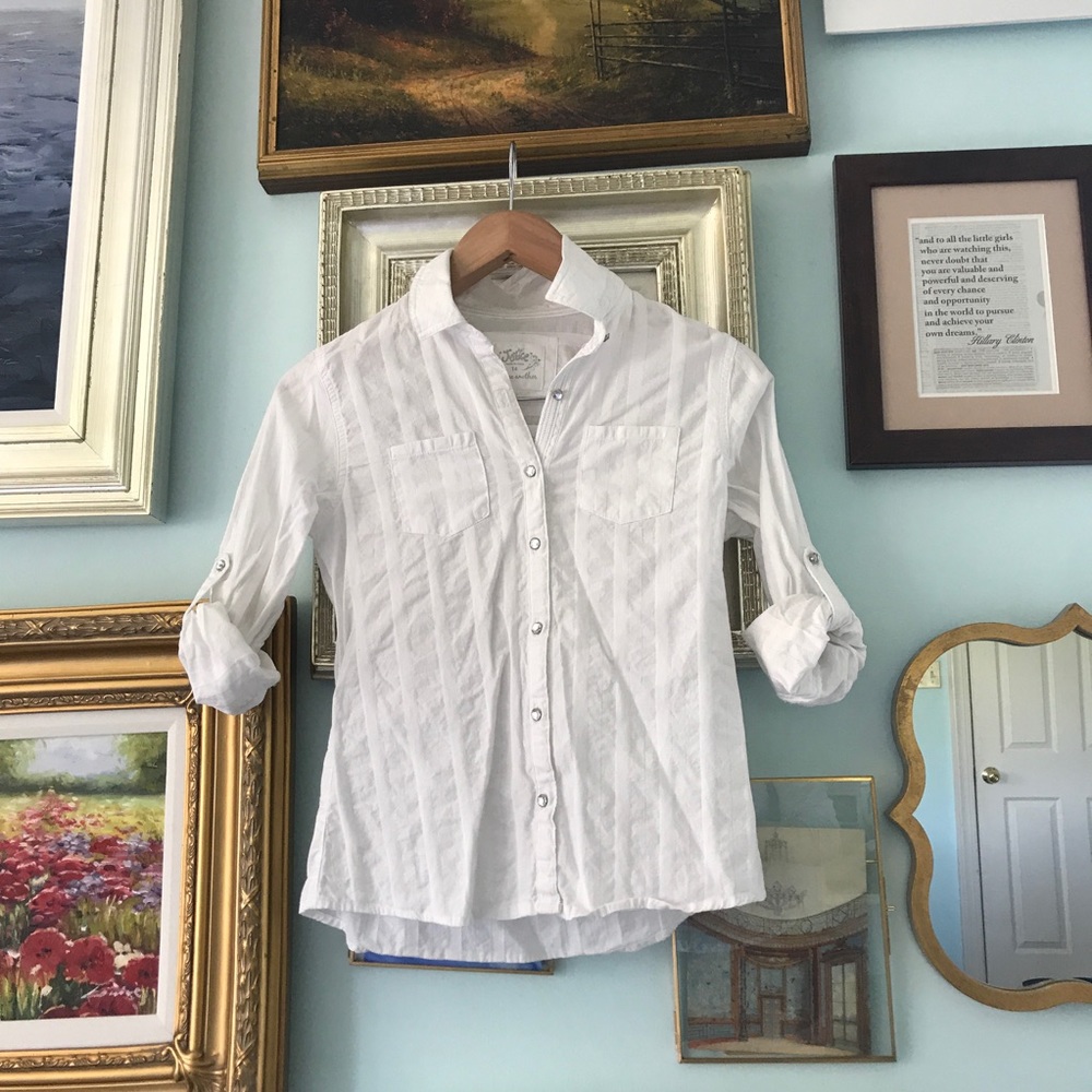 Justice button-down white blouse